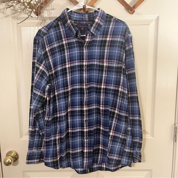 Saddlebred Mens Plaid Flannel Shirt Long Sleeve Multicolor - Picture 1 of 6
